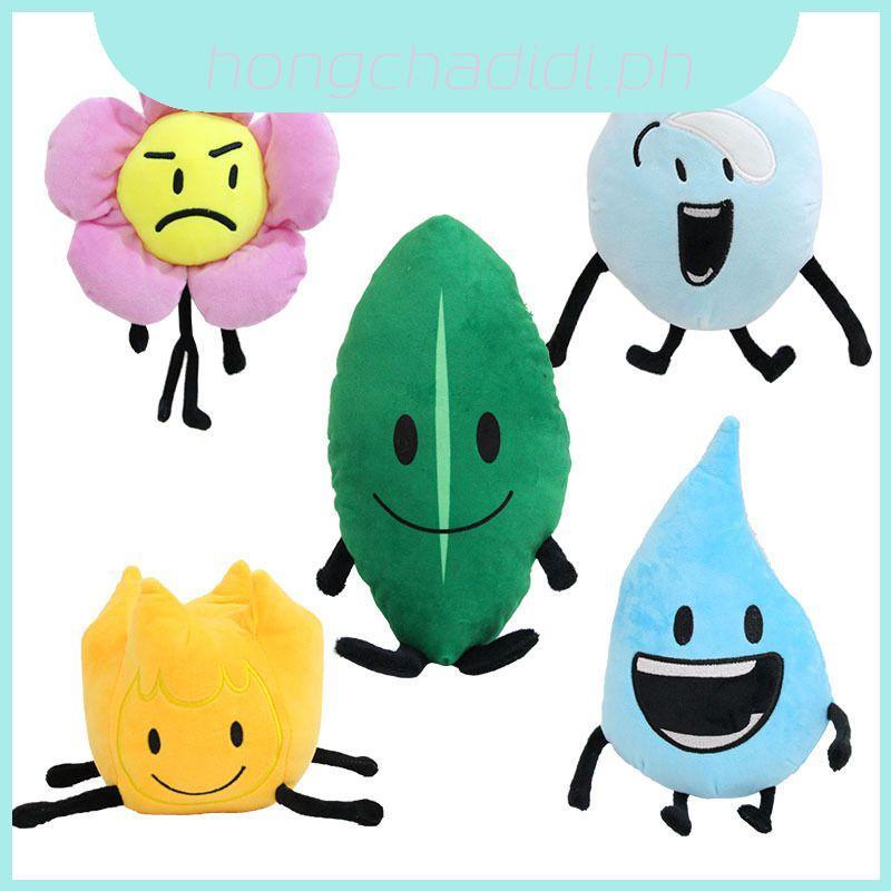 [Battle For Dream Island] Đồ chơi sang trọng Leafy Firey Flower Block Waterdrop Bubble Plushie Pillo
