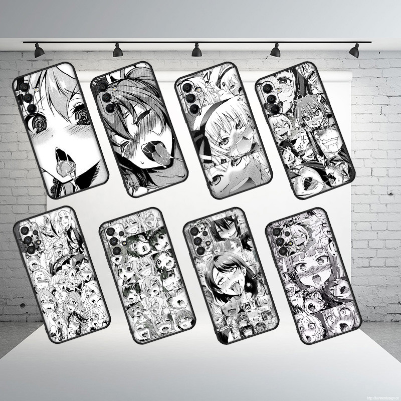 Ốp điện thoại TPU mềm màu đen cho Samsung J4 6 Plus hoặc 5 7 Prime J8 A55 A56 Ahegao