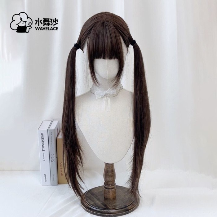 [Đuôi ngựa buộc cao] 75CM Influencer lolita Double Ponytail lolita lolita lolita jk Bộ tóc giả đuôi 