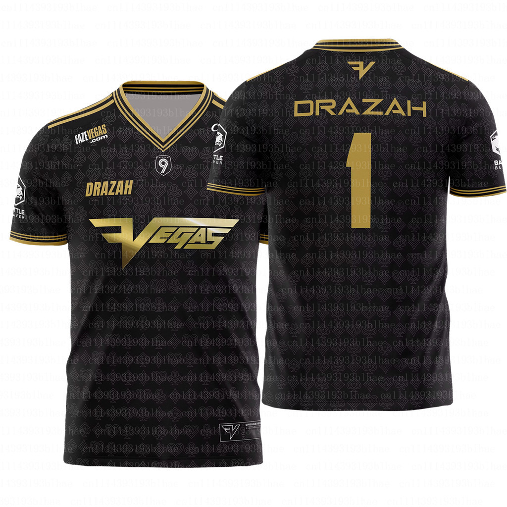 MỚI CDL Team Game 2026 League Faze Vegas Reigning Gold Jersey Dress Nam Cổ Chữ V Tay Ngắn Áo Thun Qu