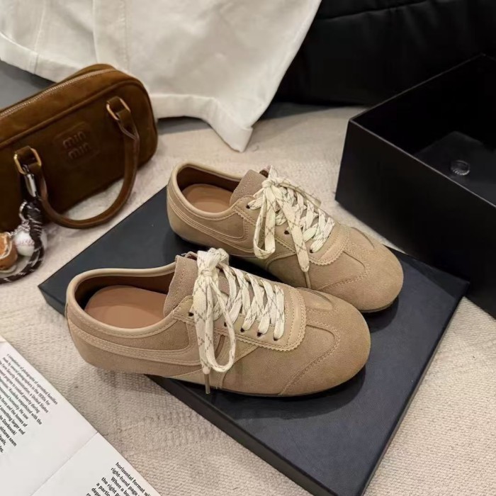 Retro Anti-velvet Moral Training Shoes, Lace-up, Comfortable, Lightweight, Flat Casual Shoes,