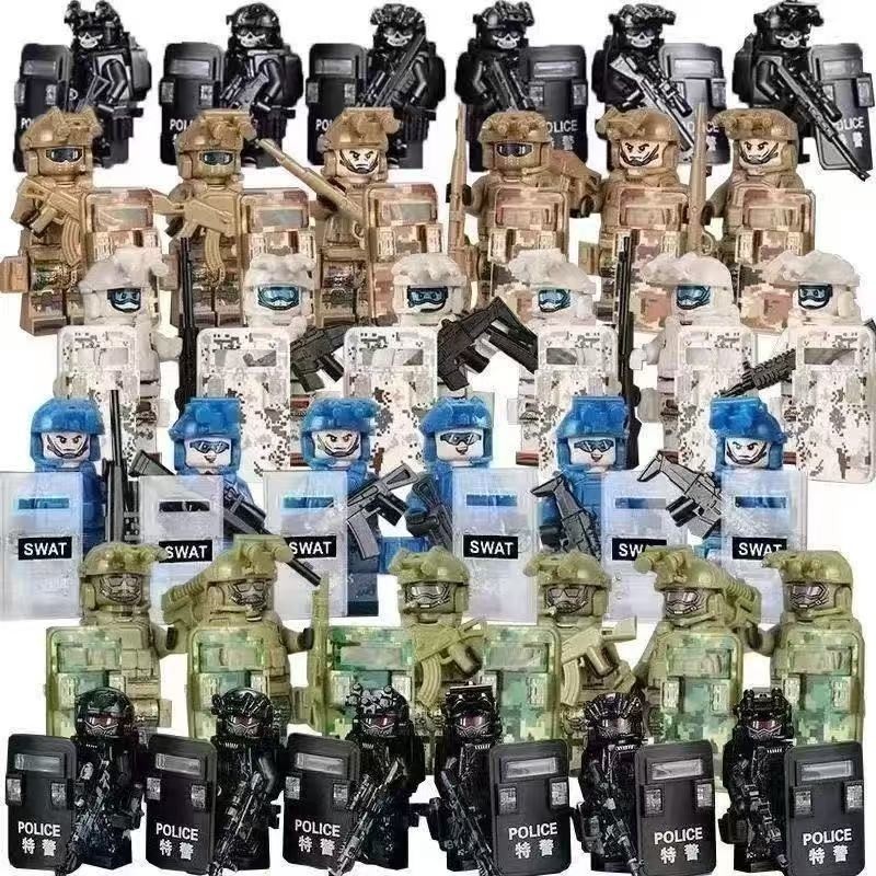 Tương thích với Lego, các khối ghép giá rẻ, Cảnh sát ma quái, Sói chiến tranh, Lực lượng đặc nhiệm q