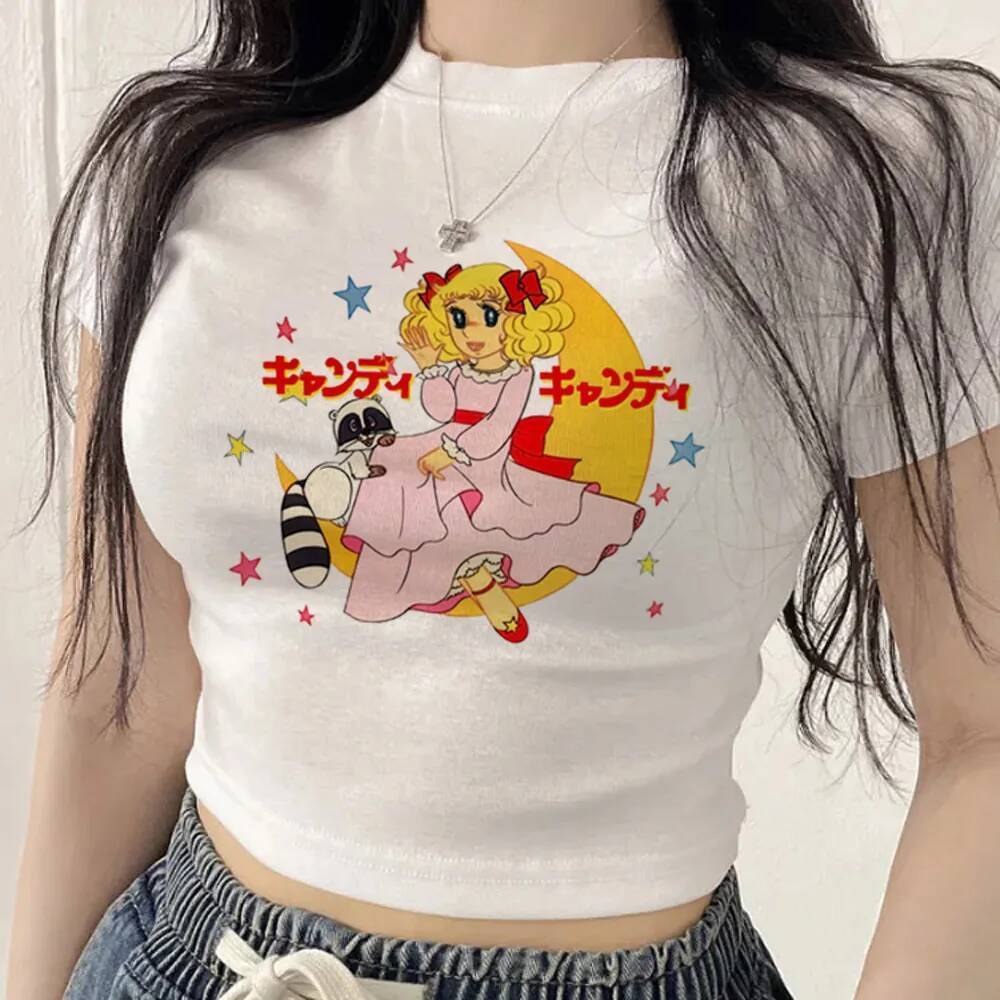 Kẹo crop top girl manga nhật bản baddie Nhật Bản áo thun gyaru ngộ nghĩnh manga jojifuku cutecore