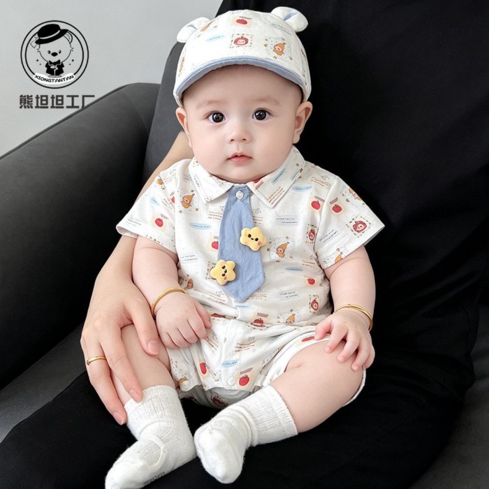 Onesie Baby Summer Thin Breathable Baby Clothes Summer Clothes Cute Korean Style Western Fash