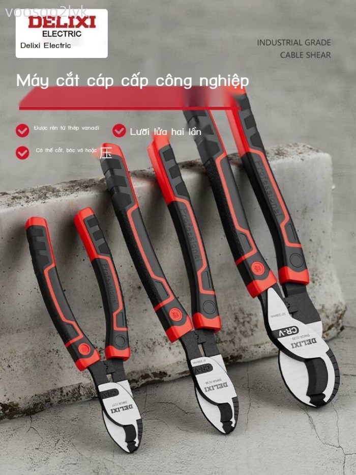(Giá Hủy Diệt) Kìm cáp Delixi, công nghiệp, dây điện chuyên cho thợ điện, kìm dụng cụ tuốt dây, kéo