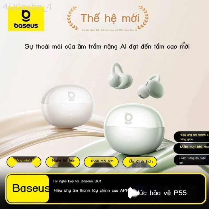 [GIÁ SỐC] Tai nghe Bluetooth BASEUS Bc1, kiểu kẹp tai, thiết kế mở, dành cho thể thao và chơi game,