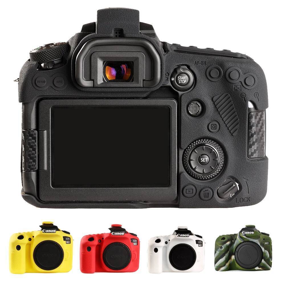 SETTO 90D Silicone Mềm Cao Su Camera Bảo Vệ Cơ Thể Da Cho Canon 90D Túi Máy Ảnh Bảo Vệ