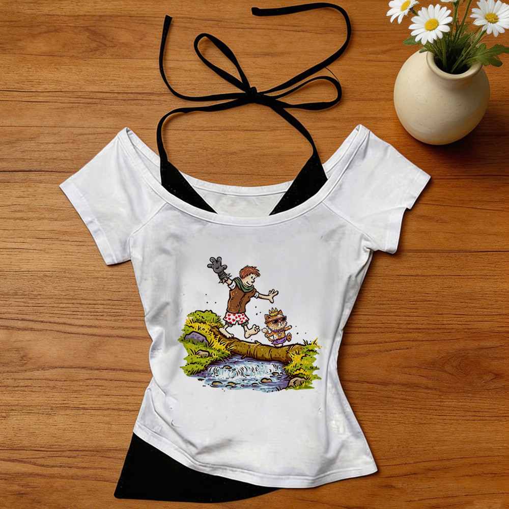 Dungeon Crawler Carl crop top nữ meme dollette gyaru áo sơ mi gyaru nhật bản dễ thương cổ điển emo