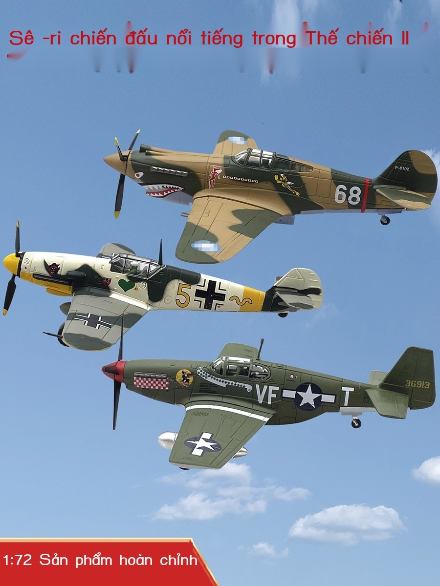 (Date mới) 1:72 Mô hình máy bay chiến đấu WWII SBD Mustang BF109 Spitfire F6F lắp ráp không keo, sả