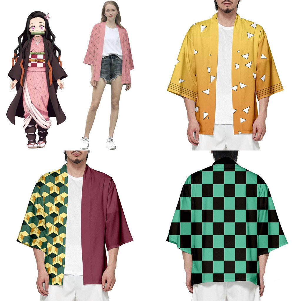 Áo Haori cosplay Kamado Nezuko từ Demon Slayer, thoáng khí chất lượng cao