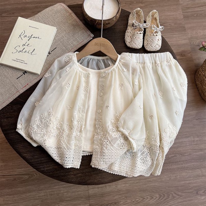 Girls' Sun Protection Clothing Ice Silk Girl Baby Sun Protection Clothing Forest Style Childr