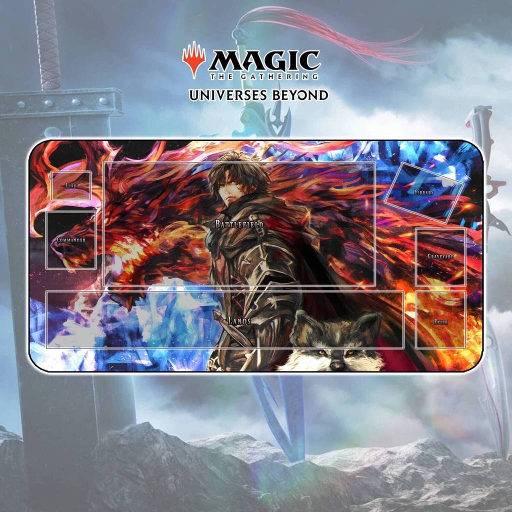 Playmat Clive - MTG Magic The Gathering x Final Fantasy Anime Battle Card Stitched Edges Mousepad