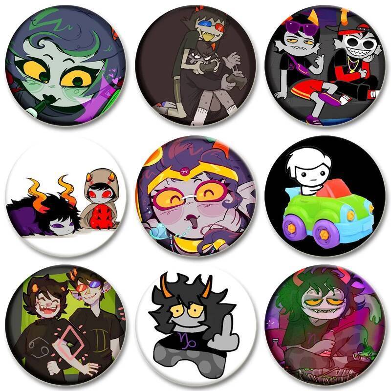 32 / 44 / 58mm Anime Nhân Vật Thổ Cẩm Gamzee Makara Hoạt Hình Nút Mềm Chân Sáng Tạo Huy Hiệu Cho Ba 