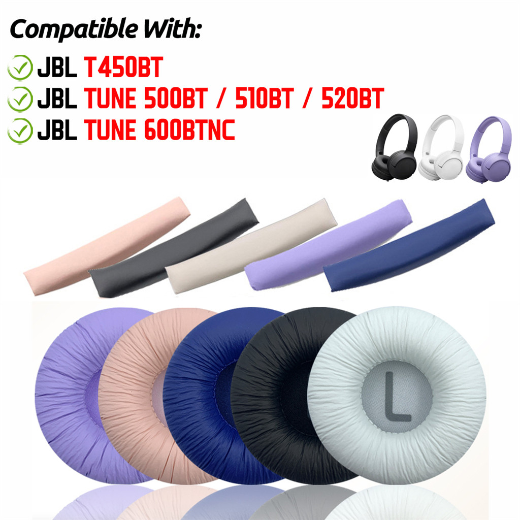 Dành Cho JBL T450BT TUNE 500BT 510BT 520BT 600BTNC Tai Nghe Tai Nghe Earpads Đầu Ban Nhạc Chùm Đệm Bọt Biển Bịt Tai Vỏ Thay Thế
