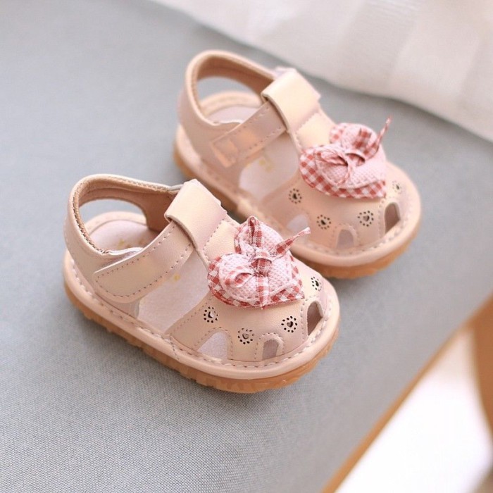 New Korean Style Baby Girl Toddler Shoes Summer Princess Style Baotou Sandals Soft Sole Non-s