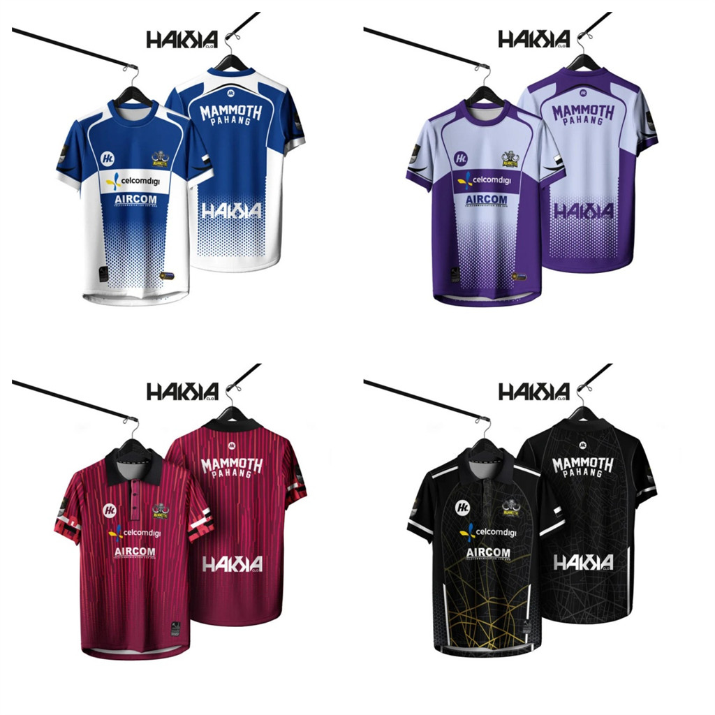 Sơ mi thăng hoa cổ retro nam từ giải bóng bầu dục Pahang Mammoth 2026, chất liệu microfiber, phù hợp