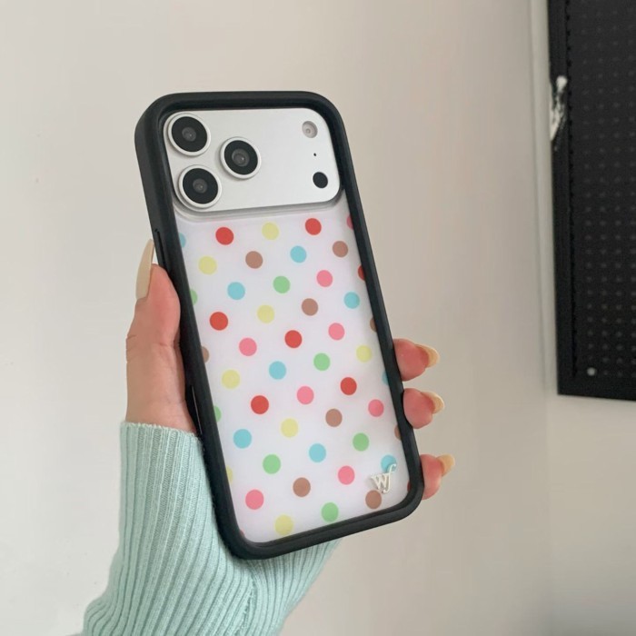 Ốp Điện Thoại Di Động Có Chấm Bi Nhiều Màu Sắc Thích Hợp Cho Apple 17pro Phong Cách Retro 16plus Wil