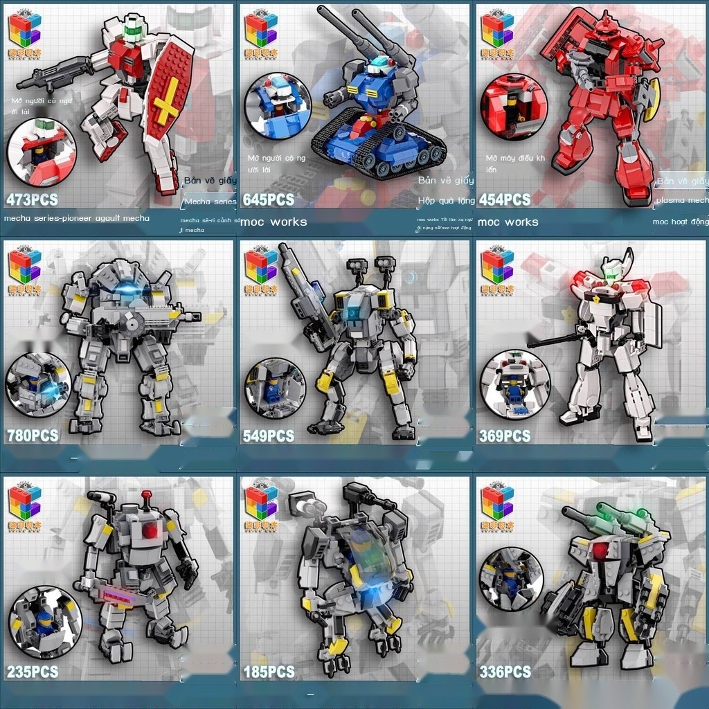 [VIP] Bộ xếp hình Qicai Creative MOC Titanfall Ion Zaku có thể mang theo người Mech BT7274 High D