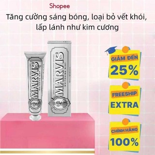 Kem Đánh Răng Marvis Whitening Mint Vị Bạc Hà hỗ trợ sạch mảng bám & trắng răng tự nhiên (85ml) 2025 COD