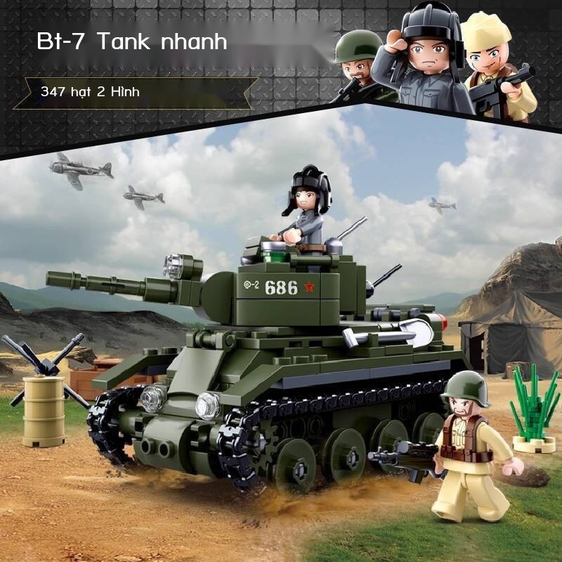 [Ảnh thật/Sẵn]  Mô hình khối giáo dục BT7 Rapid Tank 2 cho trẻ em 7-8 tuổi, quà tặng đồ chơi xây dự