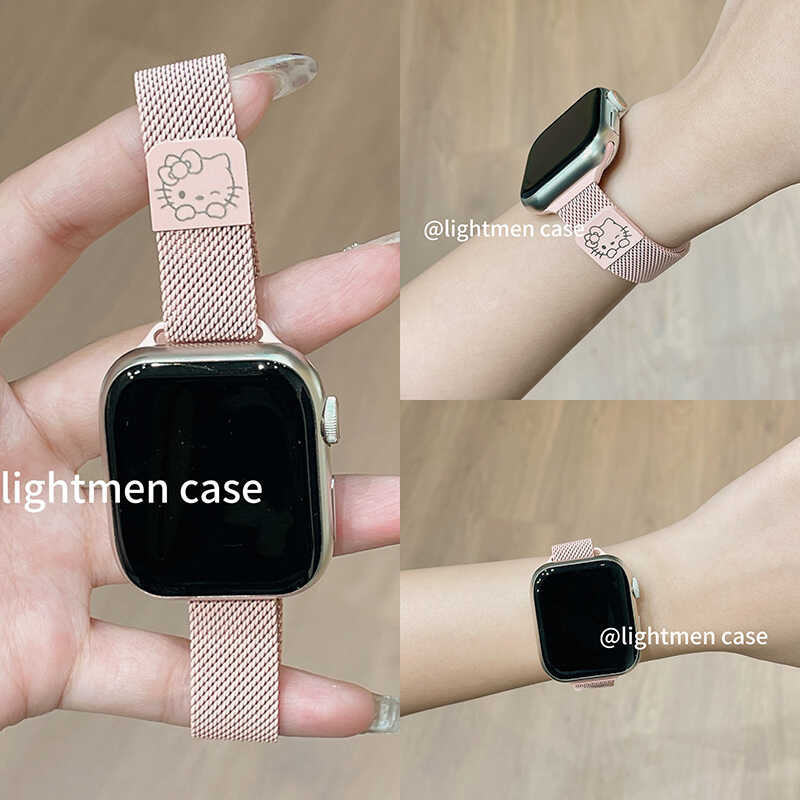 Thích hợp cho iwatch10 Apple Watch watch9 Dây đeo s8kitty Milanese s9 / 7 Kim loại từ tính 2 Nữ 45SE