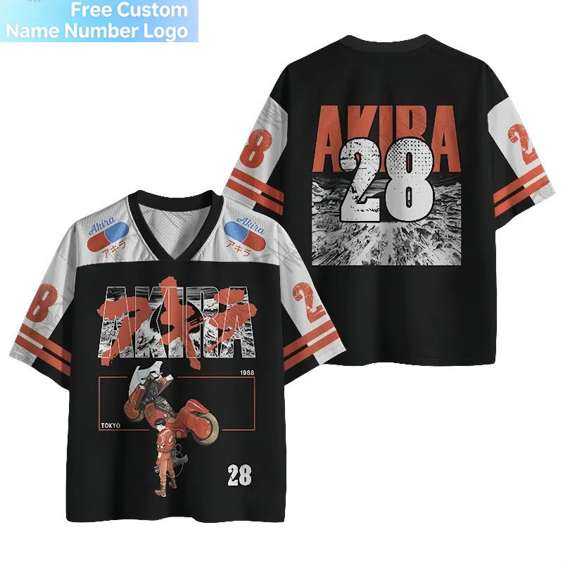 Akira Shotaro Kaneda #28 Anime Áo Bóng Đá Manga Phong Cách 3D In VNeck Jersey Retro Cyberpunk Dạo Ph