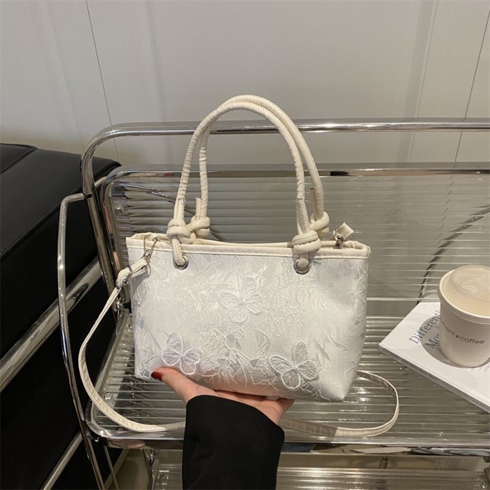 Hand Embroidered Bag Women's Embroidered Fashion Bucket Bag Versatile Crossbody Bag