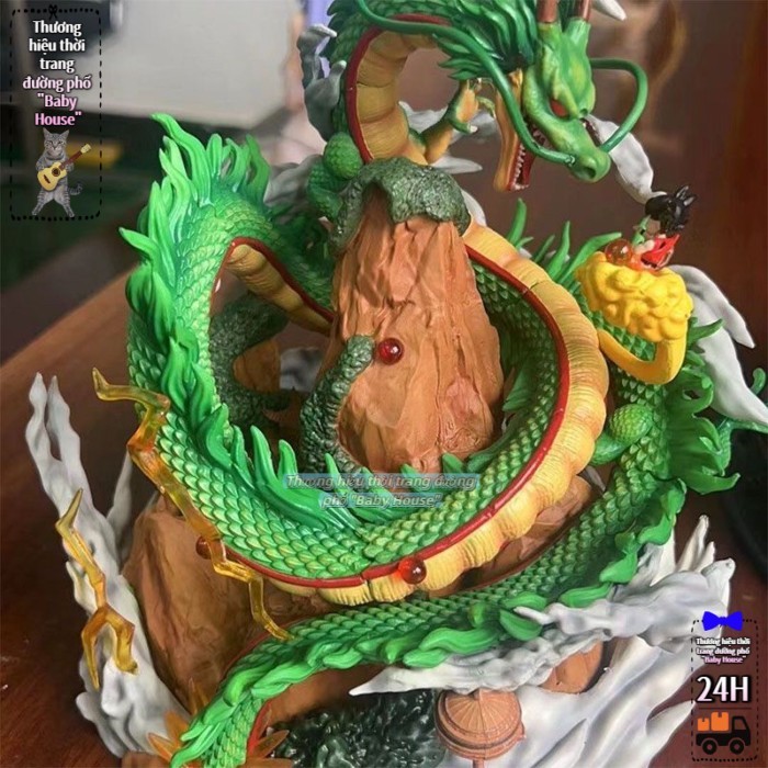 Dragon Ball GK Rồng Bao Quanh Tôn Ngộ Không Rockery Kalin Tháp Lộn Nhào Hình Đám Mây Mẫu Đồ Trang T