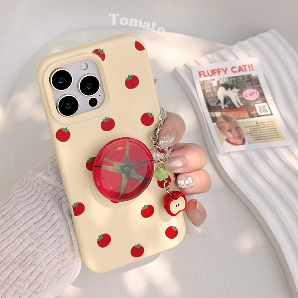 Fun Tomato iphone16pro max Thích hợp cho 17 Vỏ điện thoại Apple 14 Chain 13