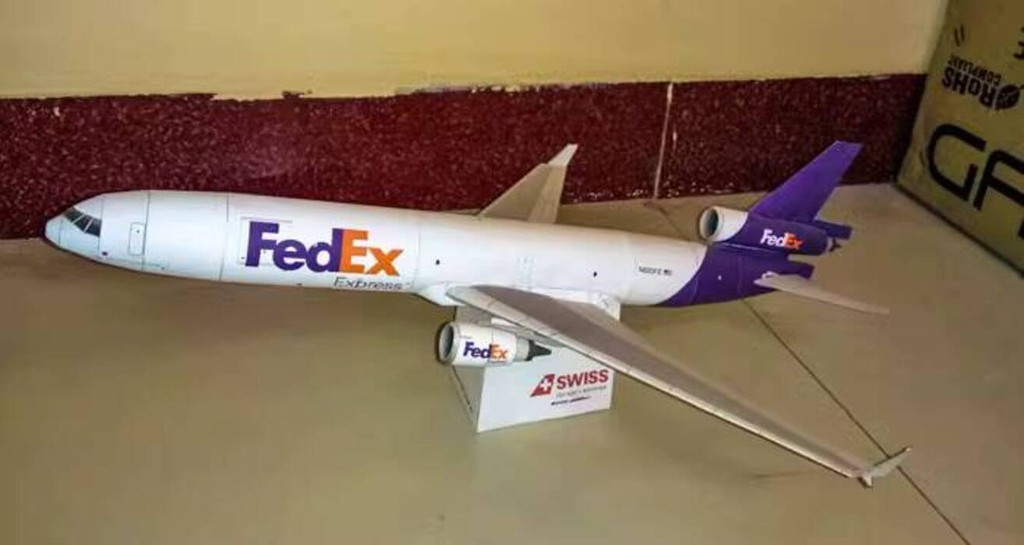[ Siêu Tiết kiệm] Mô hình giấy sản phẩm chưa hoàn thiện McDonnell Douglas MD-11 FedEx Quản lý Hàng