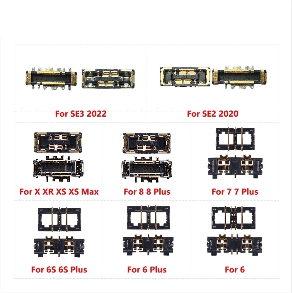 2 Chiếc Bên Trong FPC Kết Nối Pin Kẹp Liên Hệ Cho IP 6 6S 7 8 Plus X XR XS Max SE SE2 SE3 Trên MainB