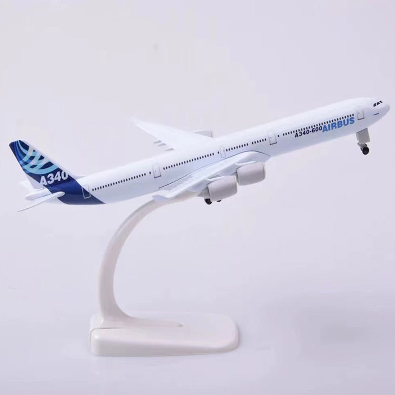 [ HOT Sale ] Vật trang trí mô hình máy bay bằng vật liệu hợp kim nguyên mẫu Airbus A340 20cm có bán