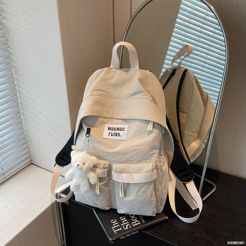 Ba lô canvas bình thường sinh viên học sinh học sinh học ngoài trời đi du lịch ba lô du lịch