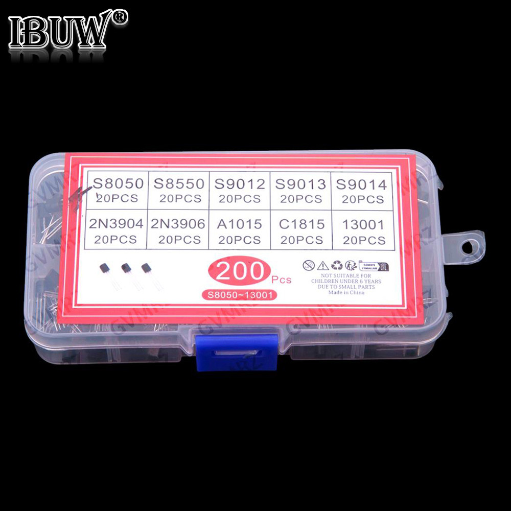 10 giá trị * 20 chiếc = 200 chiếc Bộ phân loại Transistor TO-92 S8050 S8550 S9012 S9013 S9014 2N3904