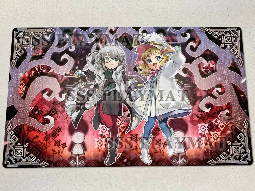 YuGiOh Elzette & Astellar of the White Forest Playmat Asteria Risette TCG CCG Thảm Thẻ Giao Dịch Trò