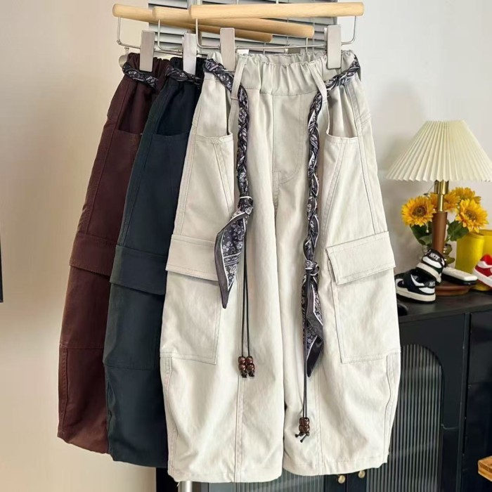 Boys And Girls New Medium And Large Children's Overalls Casual Pants Style Trousers Children'