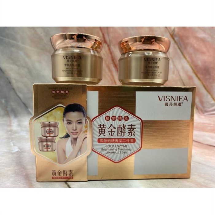 Chính Hãng Visania Gold Enzyme Trẻ Hóa Mặt Tuyết Sang Trọng 23 Món Bộ Sản Phẩm Chăm Sóc Da Bộ Nữ Dưỡ