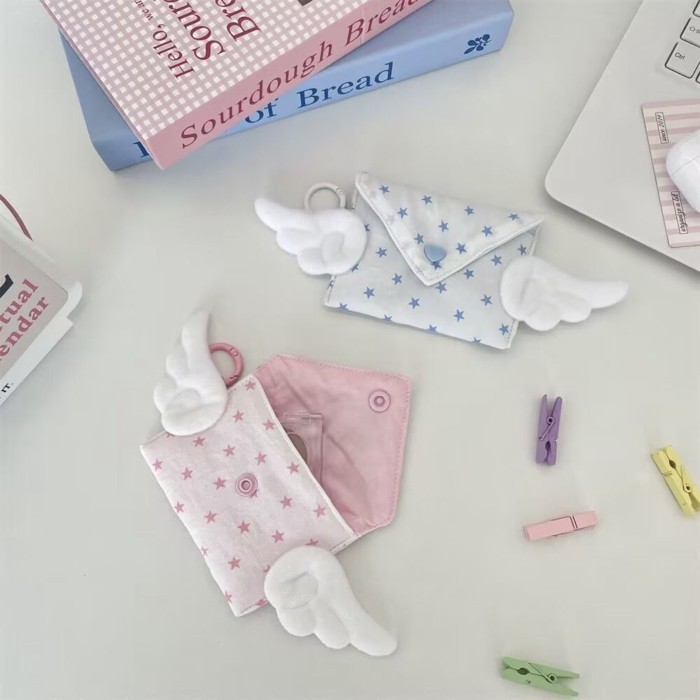 Original Cute Wings Card Holder, Two-dimensional Envelope Style Coin Purse, Portable Travel Miscell