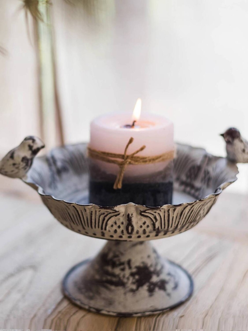 [Hàng có sẵn/Ảnh thật] Giá nến sắt Juhan, máng ăn cho chim, lưu trữ vườn, giá đỡ chậu hoa, đồ trang