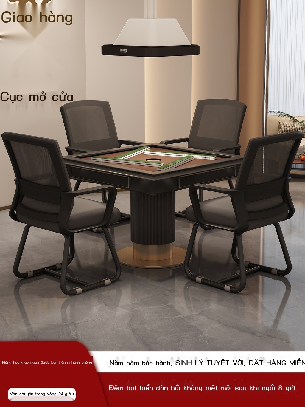 ( Sẵn) Ghế Mahjong phòng trò chơi, bộ bốn chiếc, thoải mái cho việc lâu, bàn ghế chơi Mahjong, chỗ