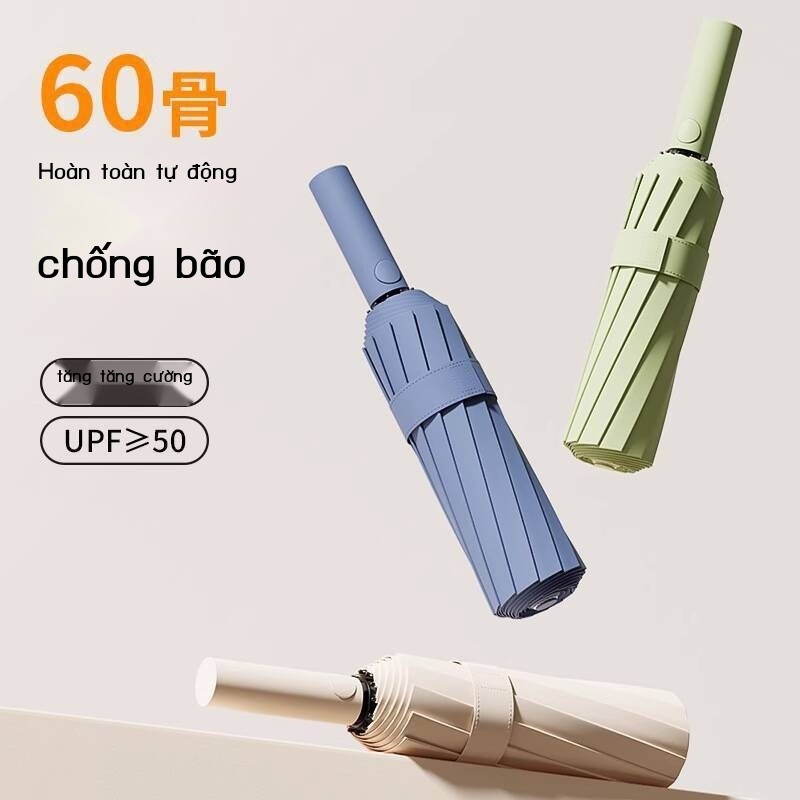 [GIÁ SỈ]  Ô dù gấp 60 nan tự động hoàn toàn, kép cho nắng và mưa, sử dụng tay, chắc chắn, được gia