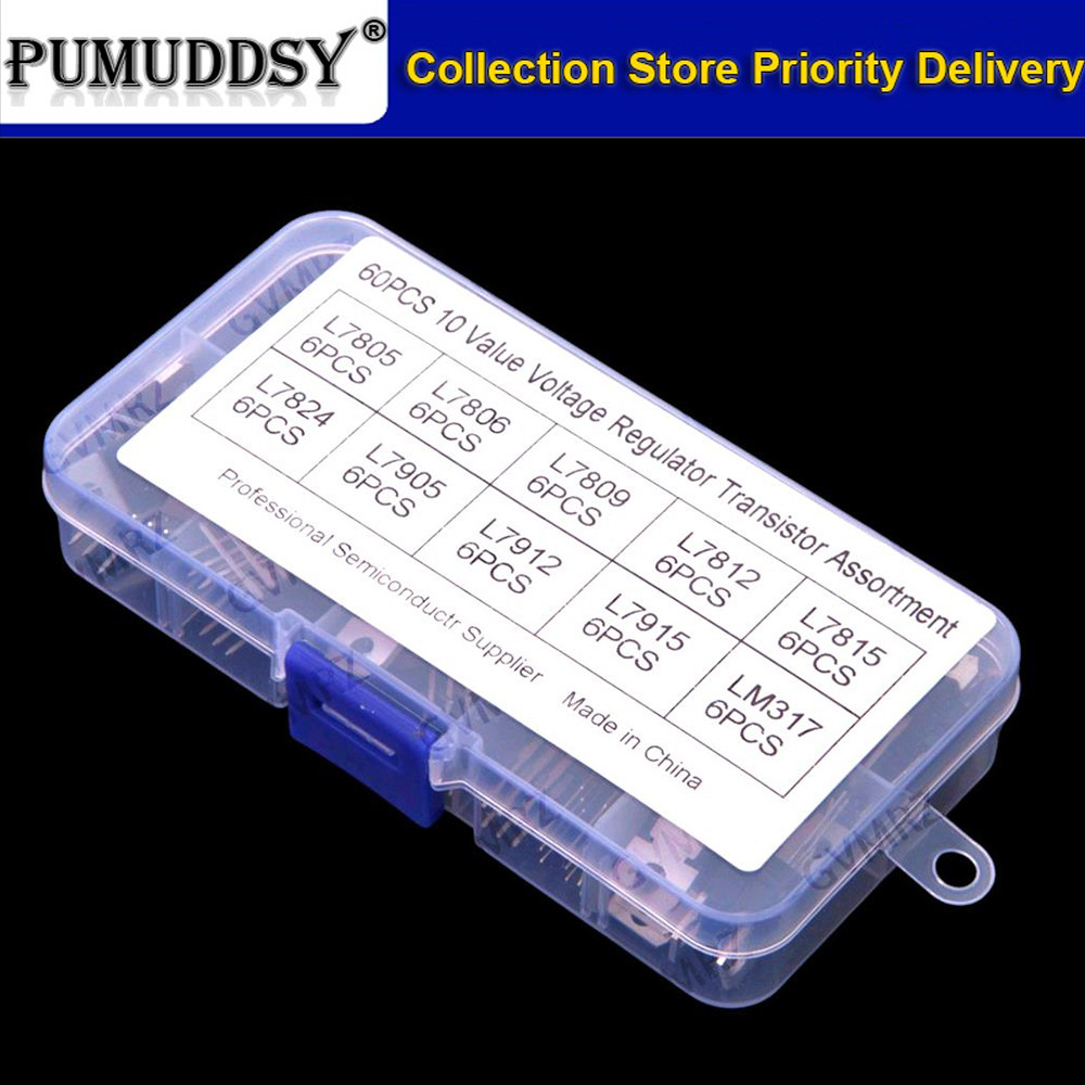 60 Chiếc Mỗi 6 Chiếc L7805 L7809 L7812 L7815 L7815 LM317T Ba Đầu TO-220 Zener Diode Gói