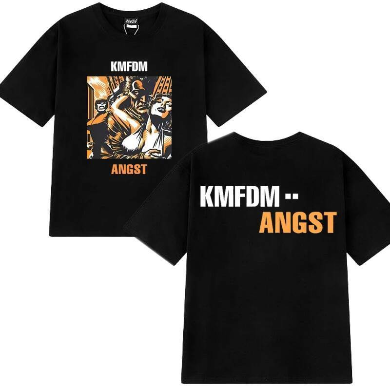 Bán Hot Ban Nhạc Rock Kmfdm Tour 97 Hai Mặt Đồ Họa Áo Thun Tay Ngắn Nam Nữ Hip Hop