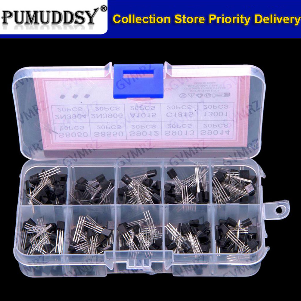10 giá trị * 20 chiếc = 200 chiếc Bộ phân loại Transistor TO-92 S8050 S8550 S9012 S9013 S9014 2N3904
