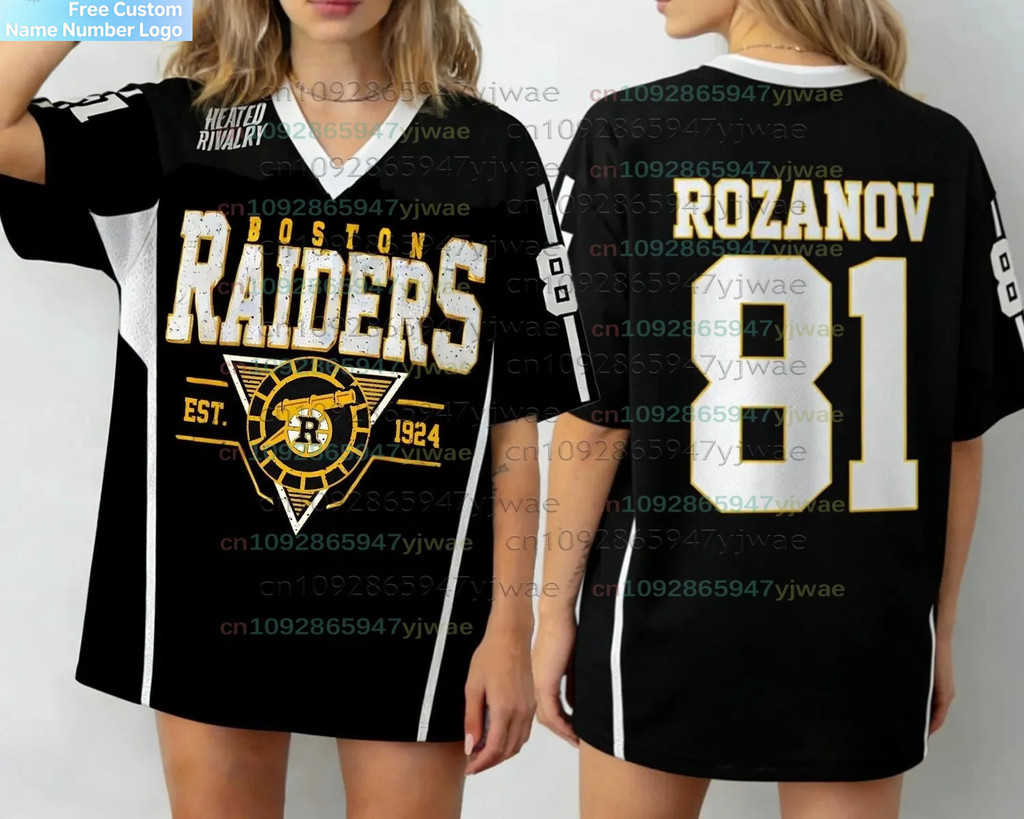 2026 Nữ Plus Size Boston Raiders Ilya Rozanov Người Hâm Mộ Khúc Côn Cầu Jersey Nam Nữ Tay Ngắn Jerse