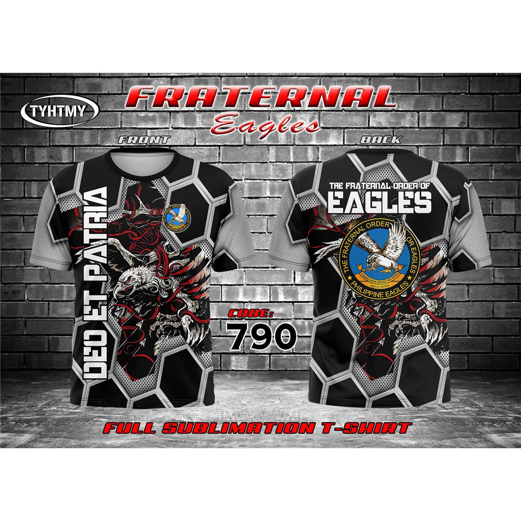 PHILPPINE EAGLES DEO ET PATRIA O-NECK ÁO THUN ĐẦY ĐỦ CHO NAM - ĐẶT HÀNG FRARNAL CỦA ÁO THUN EAGLES M
