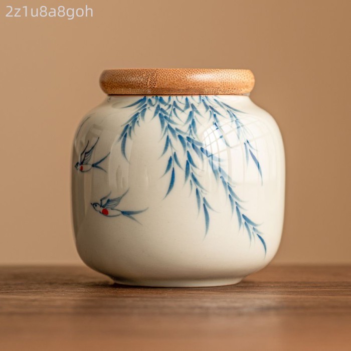 [Mẫu mới] Hũ đựng trà bằng gỗ tần bì Nanmu Nuanying, hũ kín, hũ gốm sứ, hũ đựng mini cao cấp, di độ