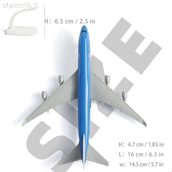 (Date mới) Boeing747 KLM Hãng hàng không Hoàng gia16cm Mô hình máy bay kim loại hoàn thiện với bánh