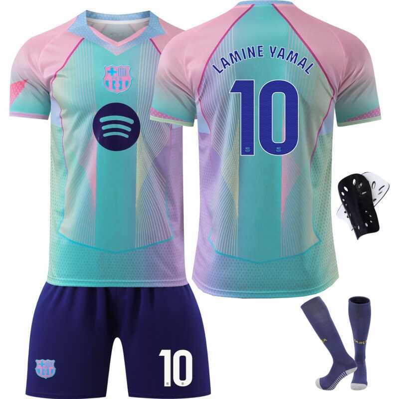 Áo đấu phiên bản đặc biệt màu xanh Bazaar 2026 Số. 10 Yamar 9 Lewan 8 Pedri 10 Messi Suit Áo bóng đá