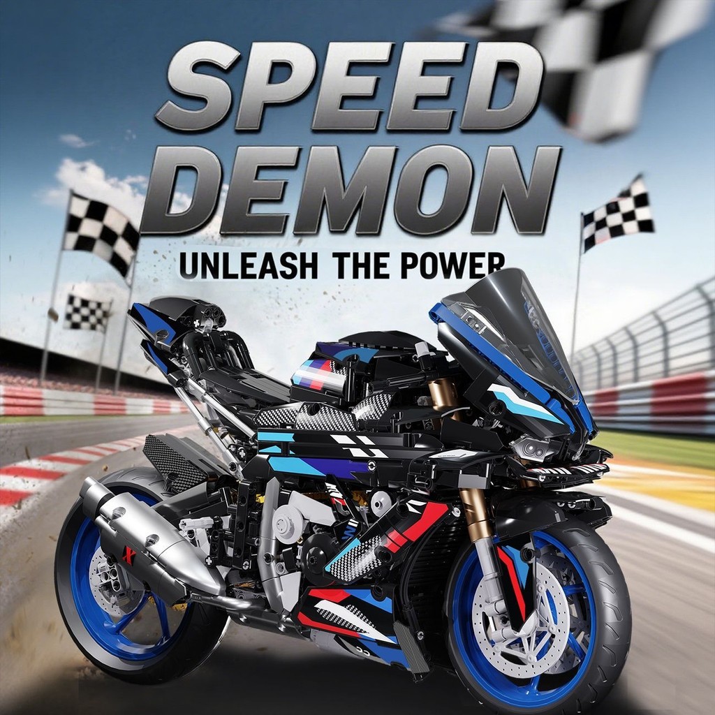 👉HÀNG CÓ SẴN👈 Khối xây dựng xe máy BMW M1000RR lắp ráp người lớn mô hình lớn